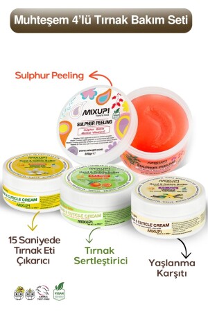 Muhteşem 4'lü Tırnak Bakımı Seti - Sulphur Peeling 300 Gr - Hand & Cutıcle Butter 56 gr - Mixup