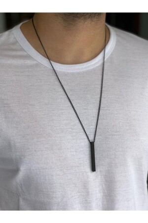 Murat Boz Kolyesi Erkek Dikdörtgen Siyah Kolye 70cm - The Collection