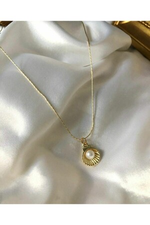 Muschelkette mit Perle - Asia Chic