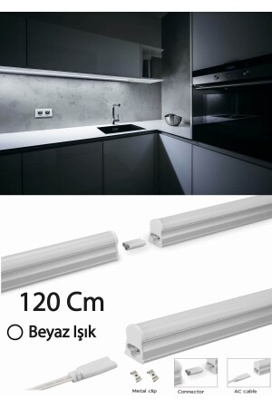 Mutfak Tezgah Aydınlatması-raf Aydınlatması 120cm Led Anahtarlı Set- Beyaz - Cata
