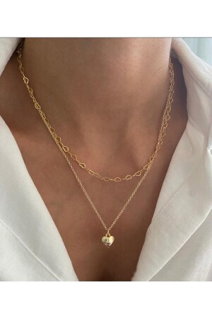 My Heart Altın İkili Kombin Kolye - Magicstone