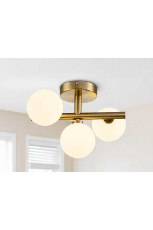 Mylights Eskitme Kaplama Üçlü Modern Spor Plofonyer Tavan Acize Opal Camlı E27 TYC00780394599 - demet habek mylights