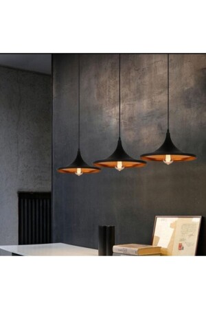 Mylights Retro Üçlü Rustik Vintage Masa Üstü Sarkıt Avize 120 Taban MYL003192 - demet habek mylights