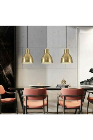 Mylights Üçlü Masa Üstü Sarkıt Mat Altın Taban 60cm Siyah Kasa MYL003095 - demet habek mylights