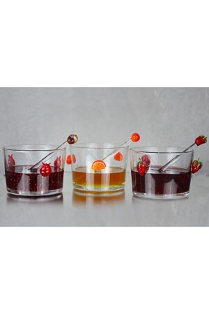 Nar & Portakal & Çilek Figürlü 3’lü Reçel Kasesi ada742 - ADAMODART