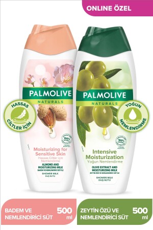 Naturals Mandel- und intensiv feuchtigkeitsspendendes Olivenessenz-Duschgel für empfindliche Haut, 500 ml x 2 Stück 87189513677085 - Palmolive