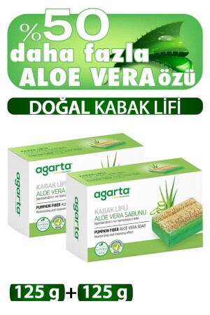 Natürliche Kürbisfaser-Handgemachte Aloe-Vera-Seife 2 Stück 125g Kürbisfaser-Aloe-Vera-Seife - Agarta