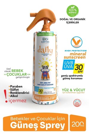 Natürliches Sonnenschutzspray für Babys und Kinder 200 ml - Babyton