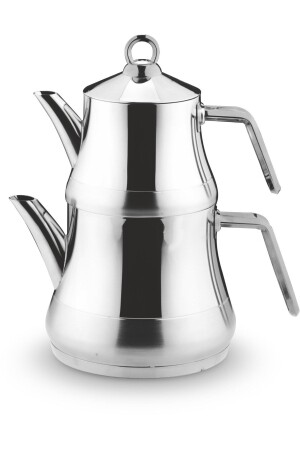 Naz Silver Metal Handle Edelstahl-Teekanne mit Selbstsieb, Mini-Größe Linp003 - Lines