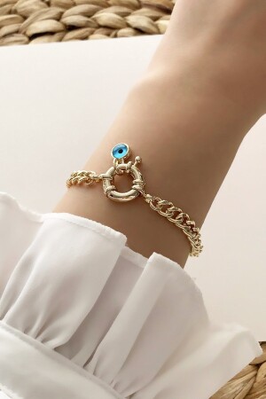 Nazar Boncuklu Kilit Figür Bileklik Trbilek7609 B34503 - Çlk Accessories