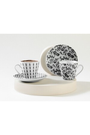 New Retro Porselen 2'li Kahve Fincanı Takımı 80 Ml Siyah 10037545 - English Home