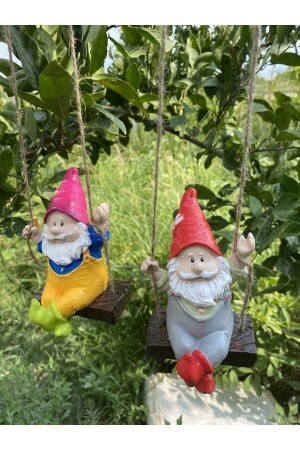 Niedliche 2-teilige schwingende Zwerg-Balkondekoration für den Garten - Genel Markalar