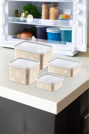 No-frost Saklama Kabı 4 Adet Latte TRNSET1 - SmartWare