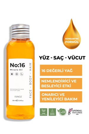 No:16 Nemlendirici Besleyici Yenileyici Işıltı Verici Mucizevi Onarıcı Bakım Yağı 100 ml - Sinoz