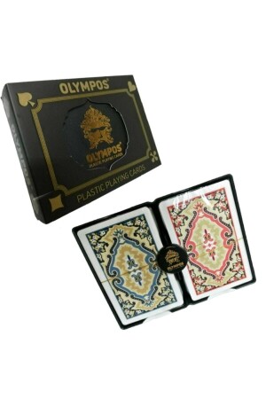 Olympos Plastik Oyun Kağıdı Iskambil Kağıdı Çift Deste MBFDSGHJYSTDYTUY - 5