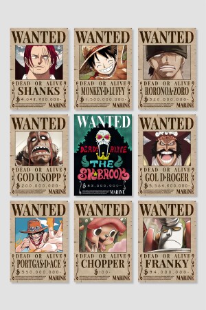 One Piece Wanted 15'li Anime Poster Seti Kalın Parlak Kuşe Kağıdı RSAPS009 - 1