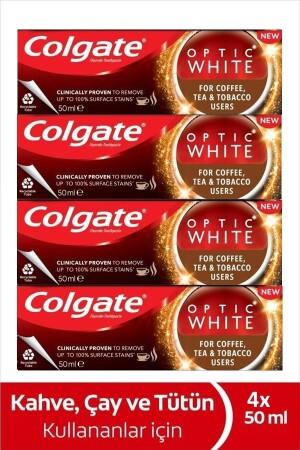 Optic White Kahve- Çay Ve Tütün Kullanıcıları Için Diş Macunu 50 ml X4 Adet - Colgate