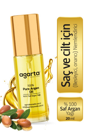 Organik, Soğuk Sıkım %100 Argan Yağı - Saç Ve Vücut Onarıcı Bakım Yağı 20 ml AGRT40179 - 1