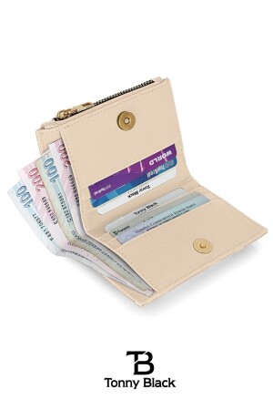 Orijinal Kadın Kartlıklı Kağıt & Bozuk Para Bölmeli Timsah Croco Model Şık Mini Kartlık Cüzdan TBKK00002 - 7