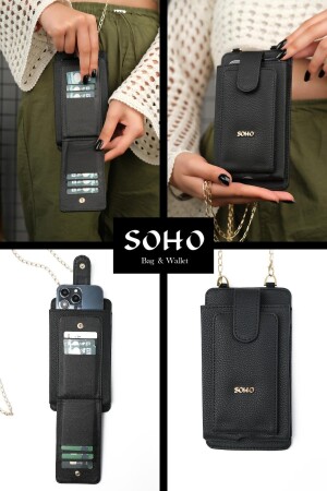 Orijinal Kadın Telefonluk Çapraz Askılı Cep Telefonu Ve Kartlık Bölmeli Şık Telefon Cüzdan Çanta Mini Dikey Taşıma Koyma Çantası SC00003 - 2