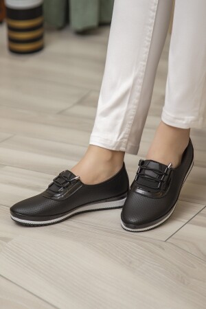 Ortopedik Günlük Yumuşak Kadın Cilt Delikli Ipli Babet Ayakkabı 6006 - Ewen Tomm