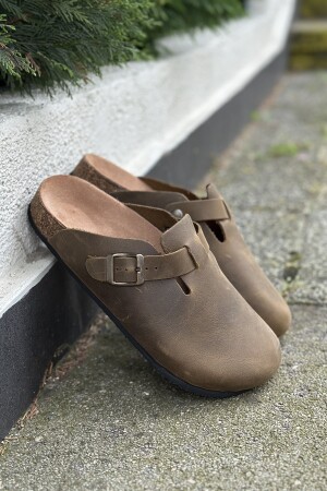 Oslo Unisex-Hausschuhe aus echtem Kalbsleder mit Korksohle qooposlo - Uniqueqoop