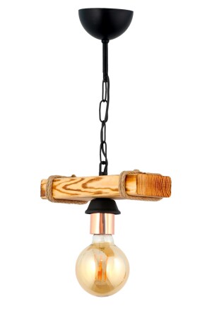 Otantik Ahşap Laleli Tekli Avize - Şl Şef Light