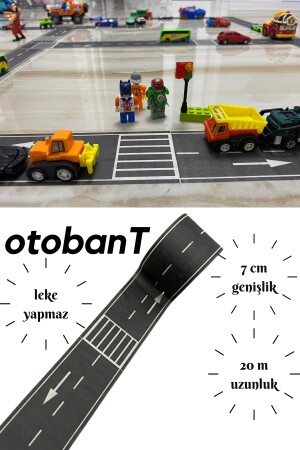 Otobant Eğitici Ve Eğlenceli Yol Yapım Bandı - Çocuk Trafik Bantı - Road Tape Oyun Bandı otobant-01 - 1