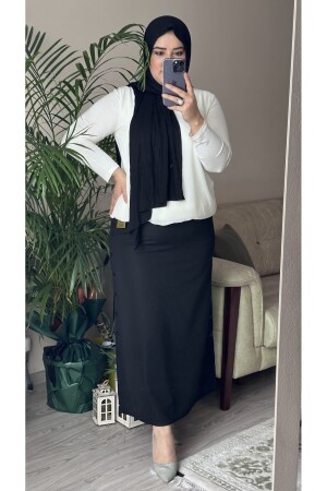 Ottoman-Rock „Mother“ mit Bleistiftknöpfen und elastischem Bund - Tdytrendy Giyim