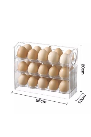 Özel 3 Katlı Raf Yumurta Saklama Kutusu Buzdolabı Yan Kapı Organizer- Antrasit MPL-2023 - 4
