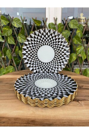 Papatya model altın 6 prç 26 cm servis tabağı. - Gürcüglass