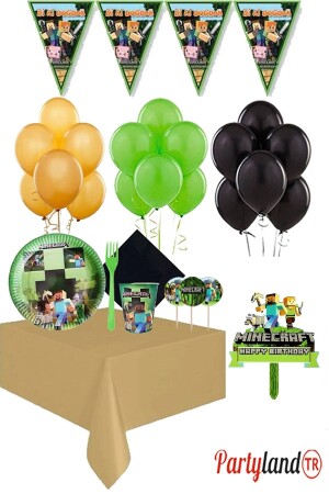 Partylandtr Minecraft Geburtstagsparty-Set für 16 Personen - Minecraft