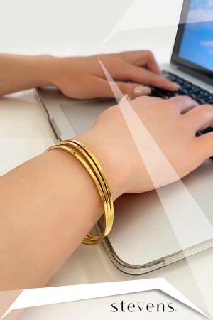 Paslanmaz Kararmaz Çelik Kadın 3 Lü Ajda Bilezik - Stevens