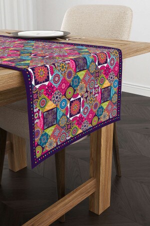 Pembe Mor Ramazan Temalı Motif Desenli Dijital Baskılı Runner Cgh1335-rn CGH1335-RN - Cango Home