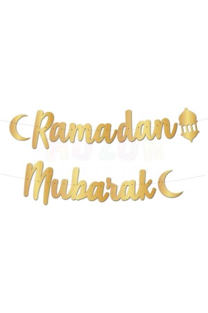 Peri Led Işık Ramadan Mubarak Hoşgeldin Ramazan Gold Banner Yazı Tavan Süs Ramazan Oda Süsleme - 4