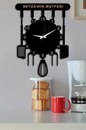 Personalisierte dekorative Küchenuhr aus Holz, 40 cm - Ensa Design