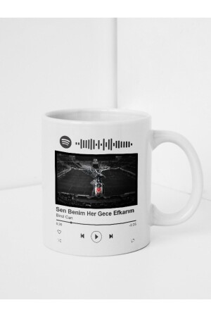 Personalisierte Tasse mit Beşiktaş-Motiv und Spotify-Code - Kurumsal Promosyon