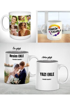 Personalisierte weiße Tasse mit Namen und Foto - Sendealgelsin