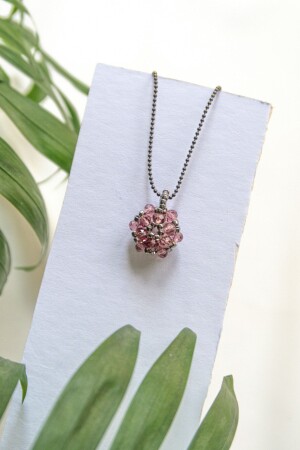 Pflaume handgemachte schützende Cevşen-Halskette - Edlike