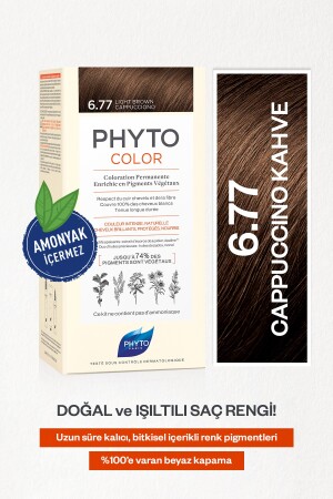 Phytocolor 6.77 Cappucino Kahve Amonyaksız Kalıcı Bitkisel Saç Boyası 3338221002389 - 1