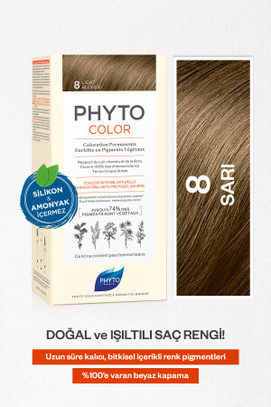 Phytocolor 8 Sarı Amonyaksız Kalıcı Bitkisel Saç Boyası 3338221002440 - 1