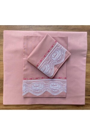 Pikolu Dantelli Pudra Çarşaf Takımı - Çeyiz Bahçesi