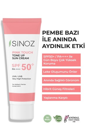 Pink Touch SPF 50 Skin Brightening Tone Equalizing Pink Face Sonnencreme 50 ml für alle Hauttypen - Sinoz