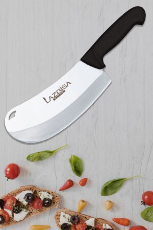 Pita-Gebäck, Zwiebeln, Pizzaschneider, Küchenmesser-Set, Hackmesser, Rüstung, schwarze Farbe - Lazbisa