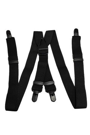Plastik 4 Klipsli Yıkanabilir Antialerjik Unisex Siyah Pantolon Askısı VA04 - Kemer Dünyası