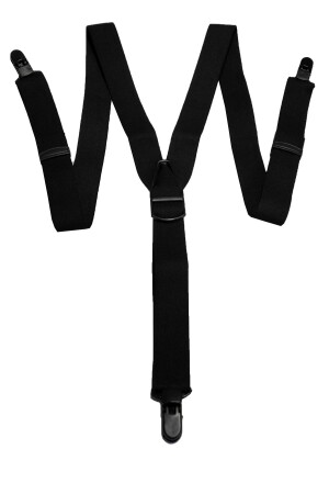 Plastik Klipsli Yıkanabilir Antialerjik Unisex Siyah Pantolon Askısı VA01 - Kemer Dünyası