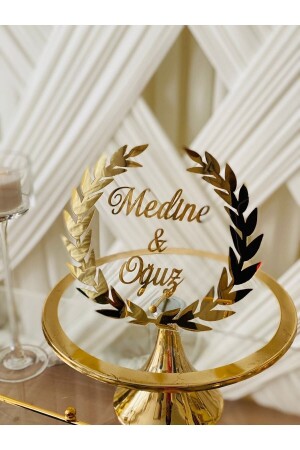 Pleksi Başak Model Söz Nişan Masa Üstü Isimlik 325325235 - DfEventdesing