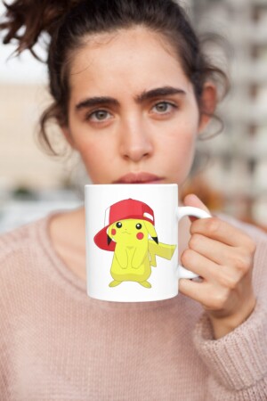 Pokemon Pikachu Pikaçu Pikacu Kupa Kahve Çay Kupası Sevgililer Arkadaş Doğum Günü Hediye Porselen KIO-K-D119 - 2