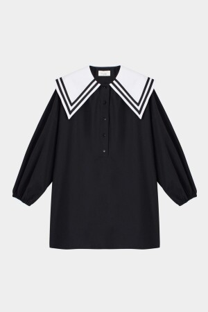 Popeline-Tunika mit Kragen - Touche Prive