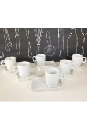 Präsentations-Kaffeetassen-Set aus Porzellan für 6 Personen PNK7072ASY - Pinkev